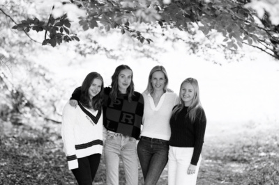 Casual portrait of mother and daughters.