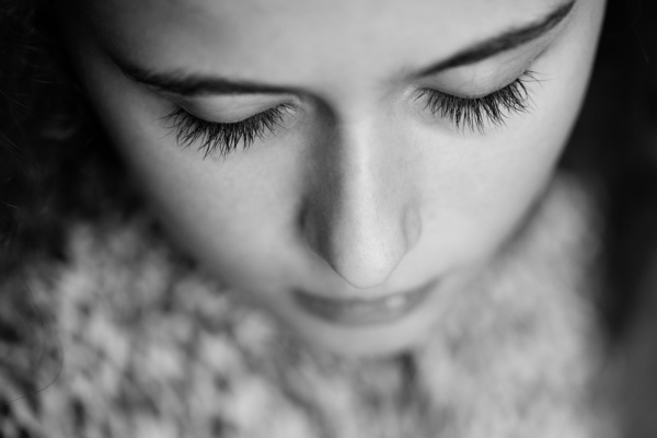 Detail portrait featuring a girl's eyelashes.