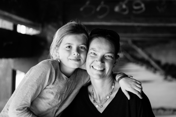 A mother and daughter portrait taken near the Thames in London.