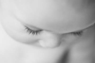 An eyelash detail from a newborn baby portrait shoot.