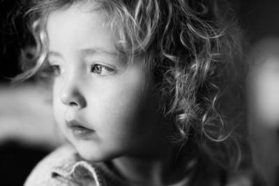 Natural light portrait of girl on holiday in London.