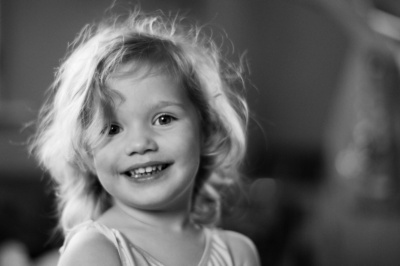 A smiling girl's portrait.