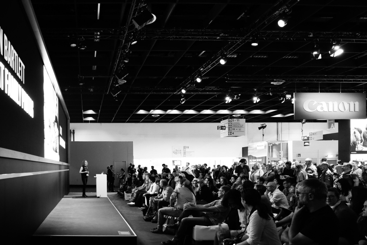 Helen Bartlett Photographer speaks on the Canon Stage at Photokina