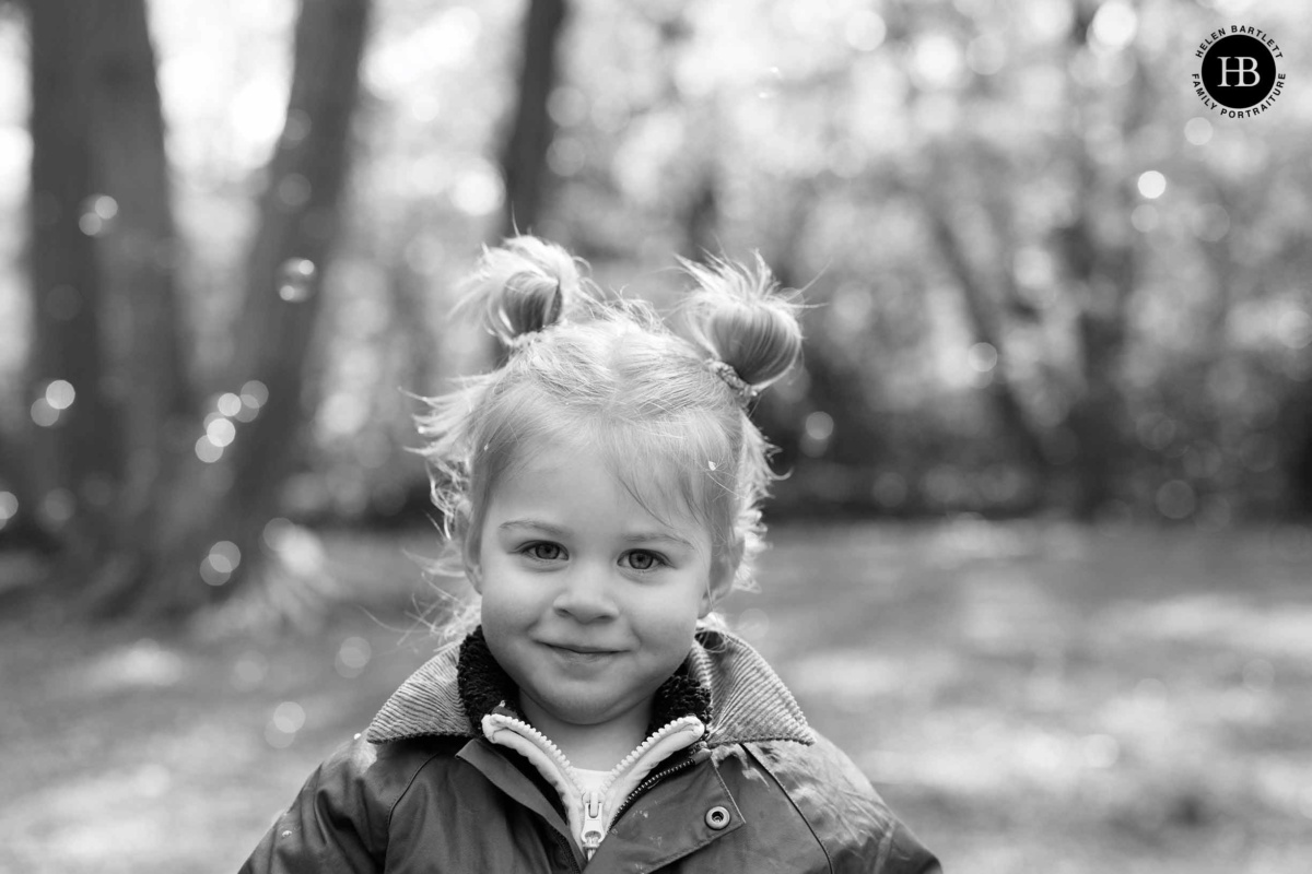 Toddler portrait in Highgate Wood during a spring photo shoot