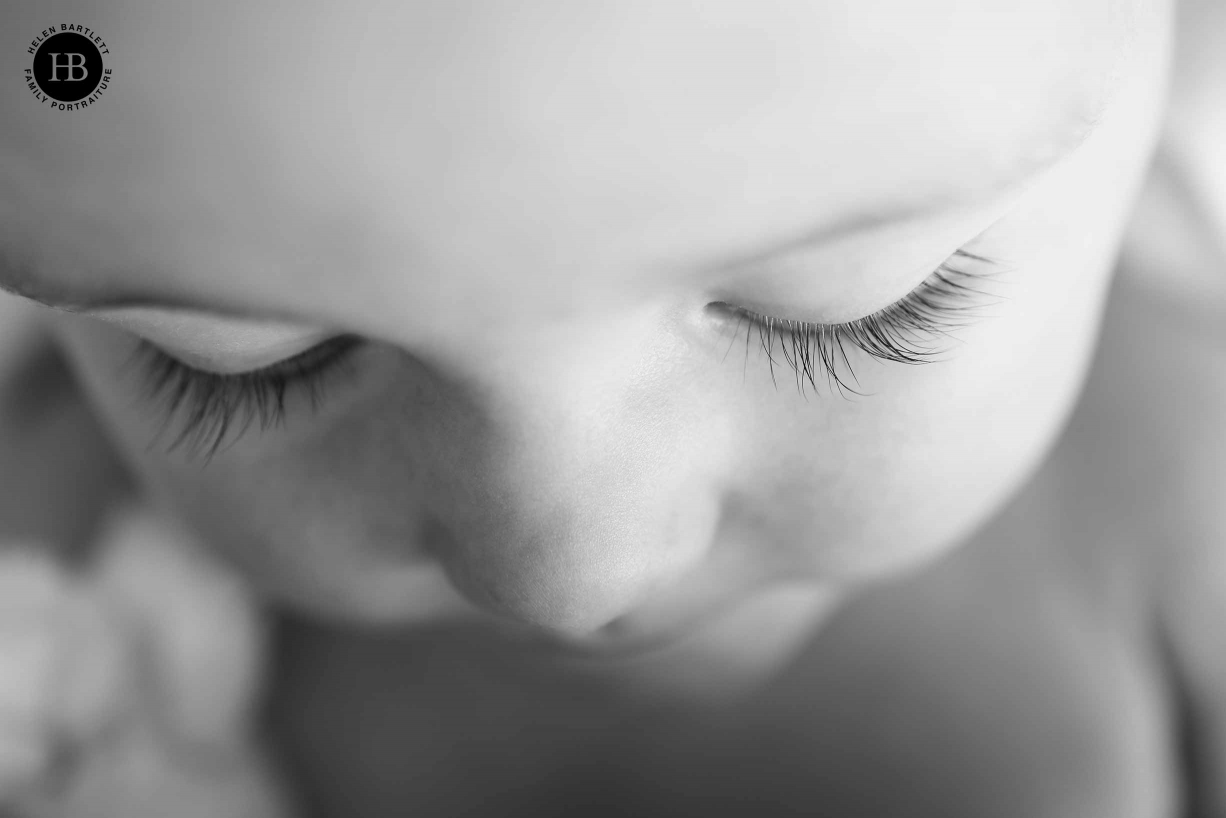 The new Canon 35mm F1.8 Macro lens is ideal for photographing small details such as this baby's eyelash.