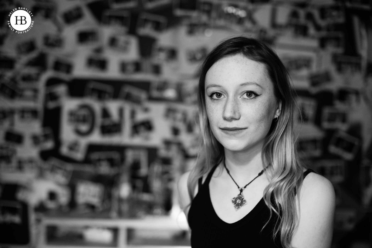 portrait of teenage girl taken in her bedroom