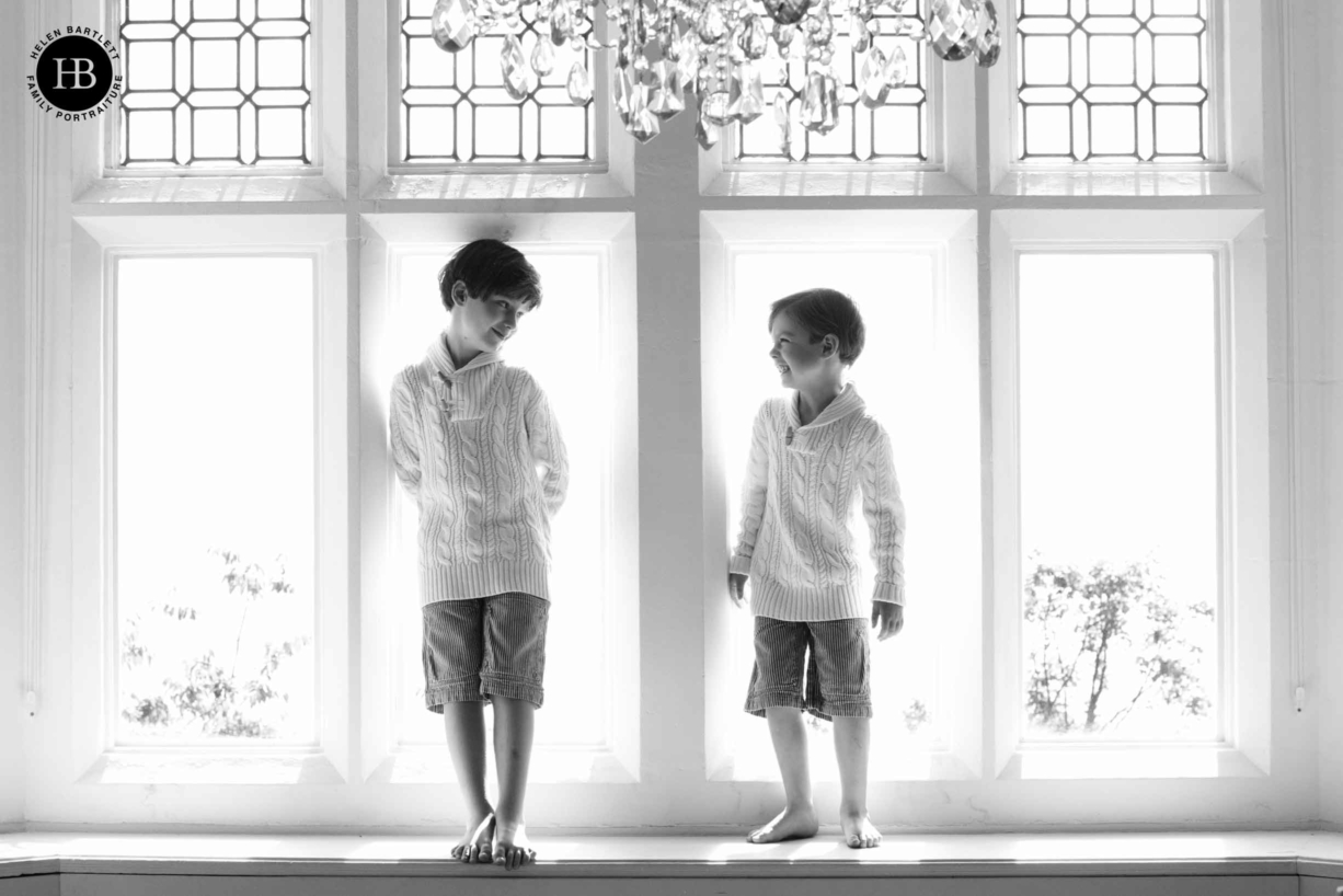 boys wear matching outfits for fun family photo