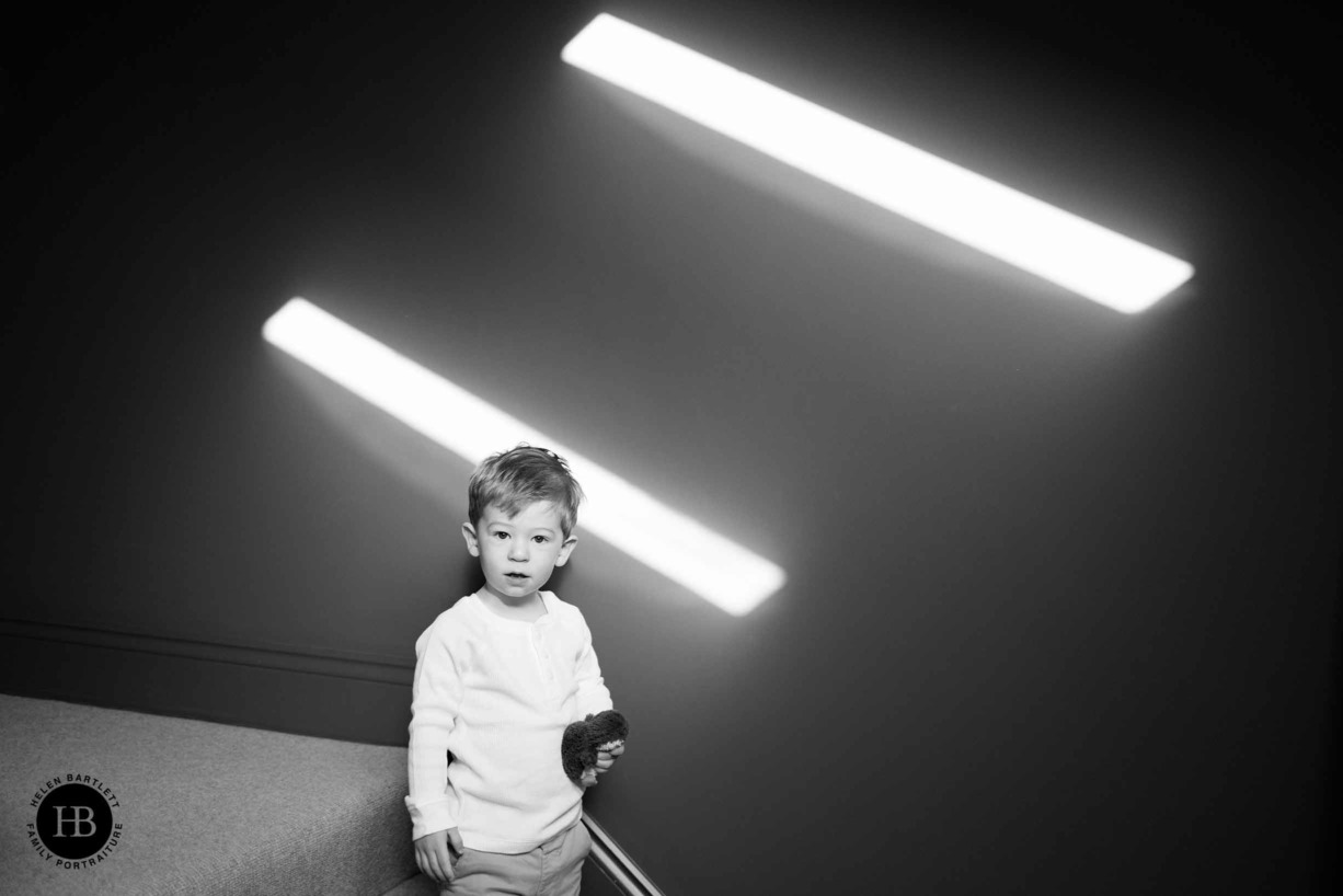 black-and-white-portrait-toddler-tooting