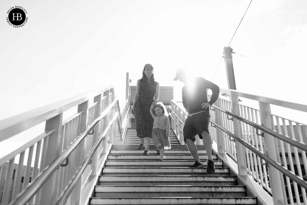 familiy-walk-over-bridge-stratford-station